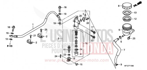 REAR BRAKE MASTERCYLINDER (CB600F/F3) CB600F39 de 2009